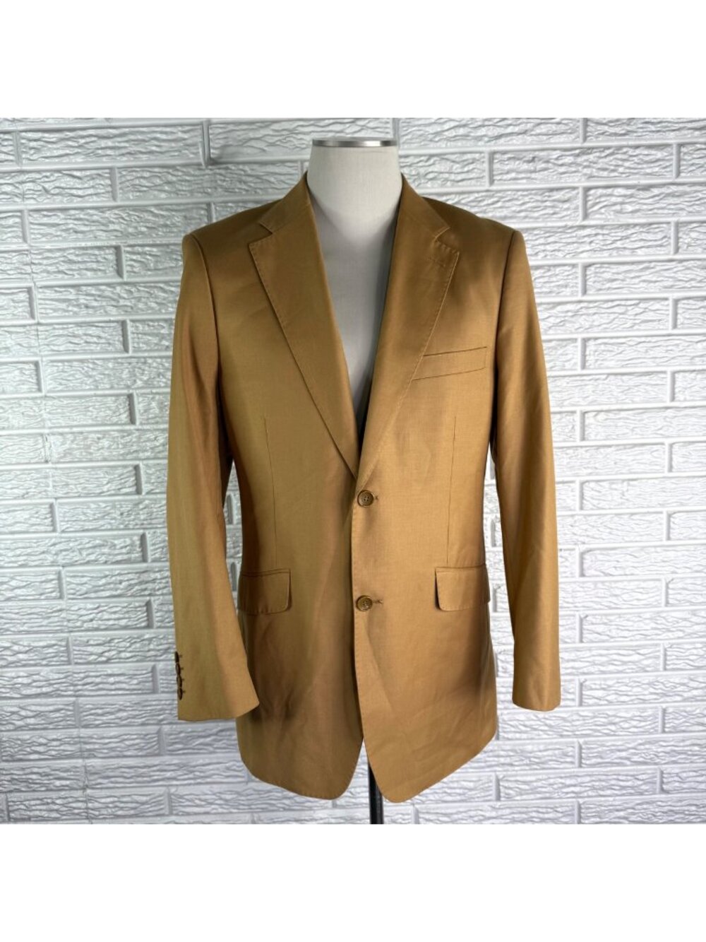 Statement Confidence Super 150s Tan Caramel Extra Fine Italian Wool Blazer 38R